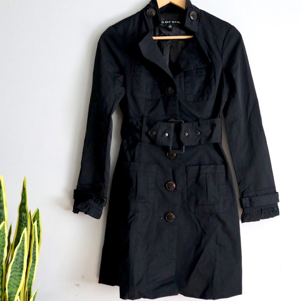 Blanc Noir Black Trench Coat